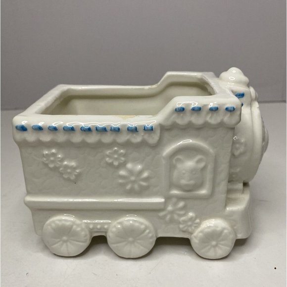 Vintage Train Baby Planter Nursery Baby Shower Succulent Bunny Plant - Picture 5 of 13